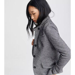 RAG & BONE Slade Blazer Slim Fit Houndstooth Blazer Size 4 Wool Cotton Fall